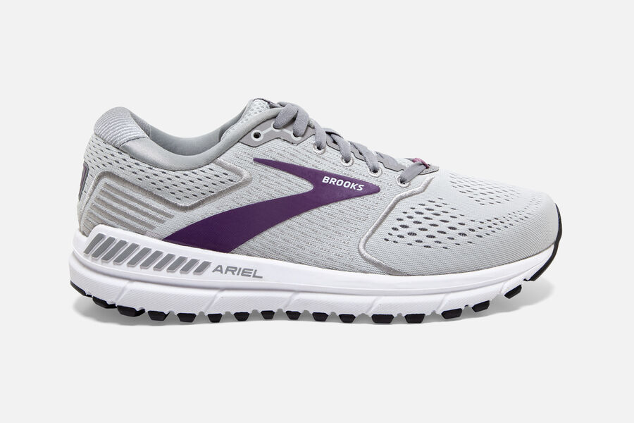 Brooks Ariel '20 Road Running Shoes Womens - Grey/Purple - ICSTM-2819